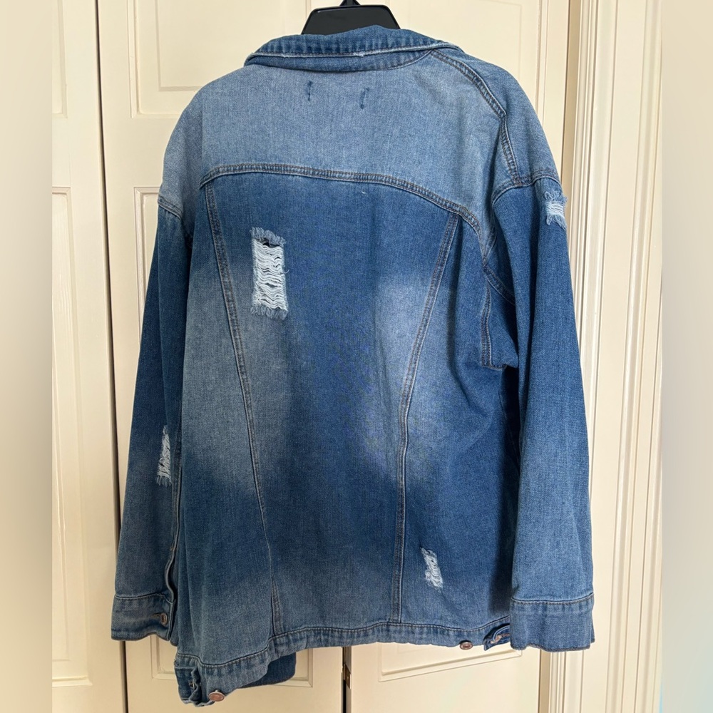 Oversized Ripped Jean Jacket - Picture 2 of 2